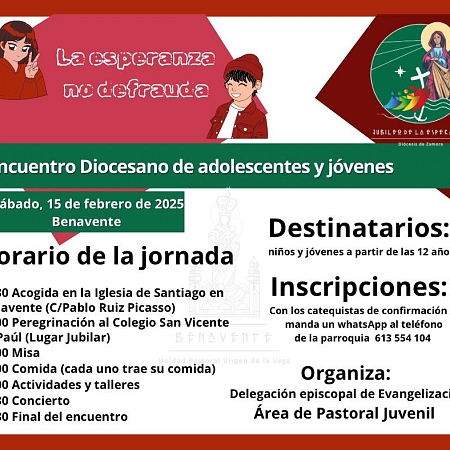 Benavente acoge mañana el Encuentro Diocesano de Jóvenes